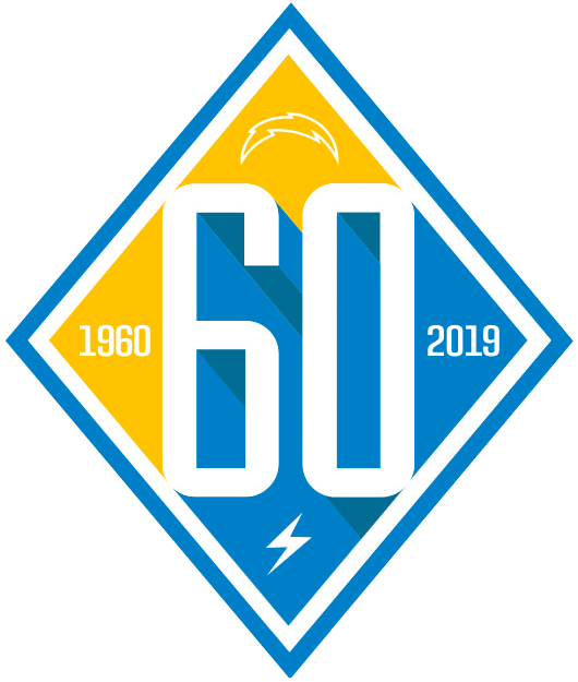 Los Angeles Chargers 2019 Anniversary Logo iron on transfers for clothing